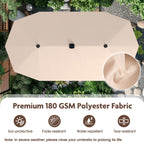 SEDOL 3.8m Extra-Large Double-Sided Patio Umbrella | 108 Solar-Powered LED Lights | Heavy-Duty Rectangular Market Parasol with Easy-Crank System and 180 GSM UV-Resistant Canopy
