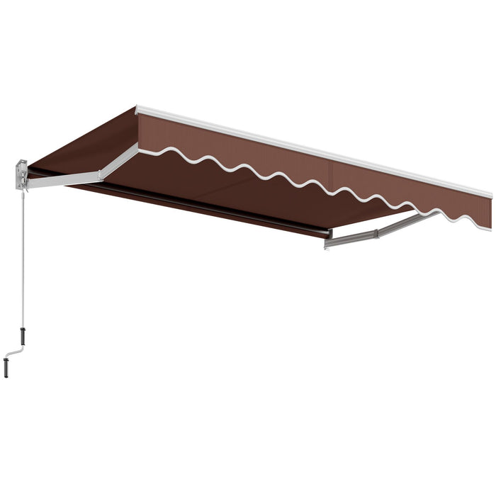 10x8ft Retractable Awning with Crank Handle