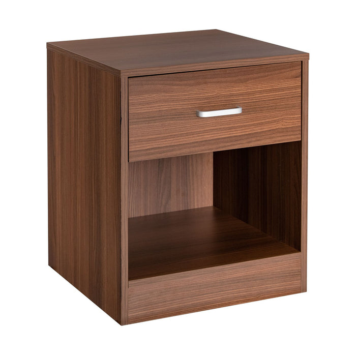 2-Tier Nightstand with Drawer and Open Component