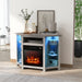 Corner TV Stand with Fireplace Insert and LED Lights