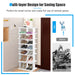 Extra Wide Wooden Vertical Shoe Rack with 7 Shelves