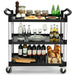 3-Tier Multifunctional Utility Cart with Flexible Wheels