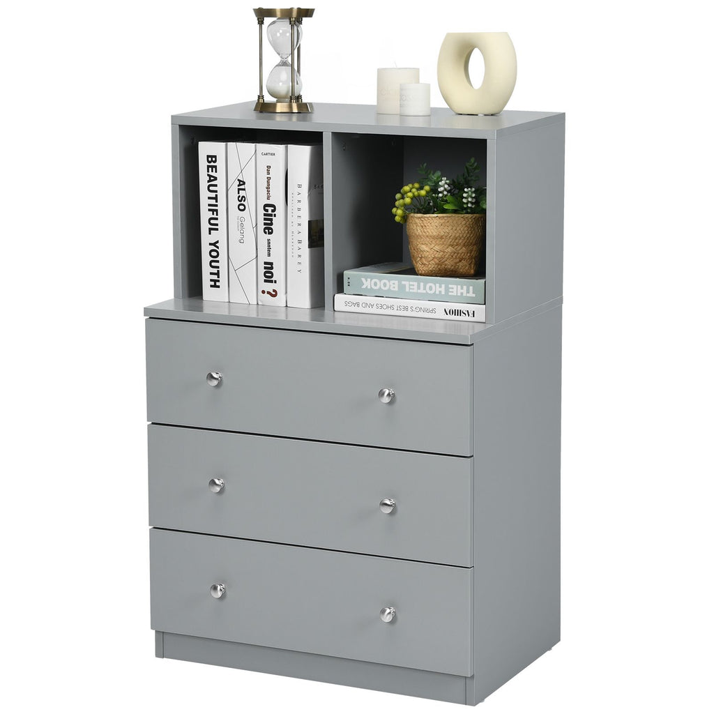 3-Drawer Dresser with 2 Open Compartments for Living Room Bedroom