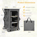 3-Tier Folding Camping Storage Cabinet with Side Pockets and Carry Bag