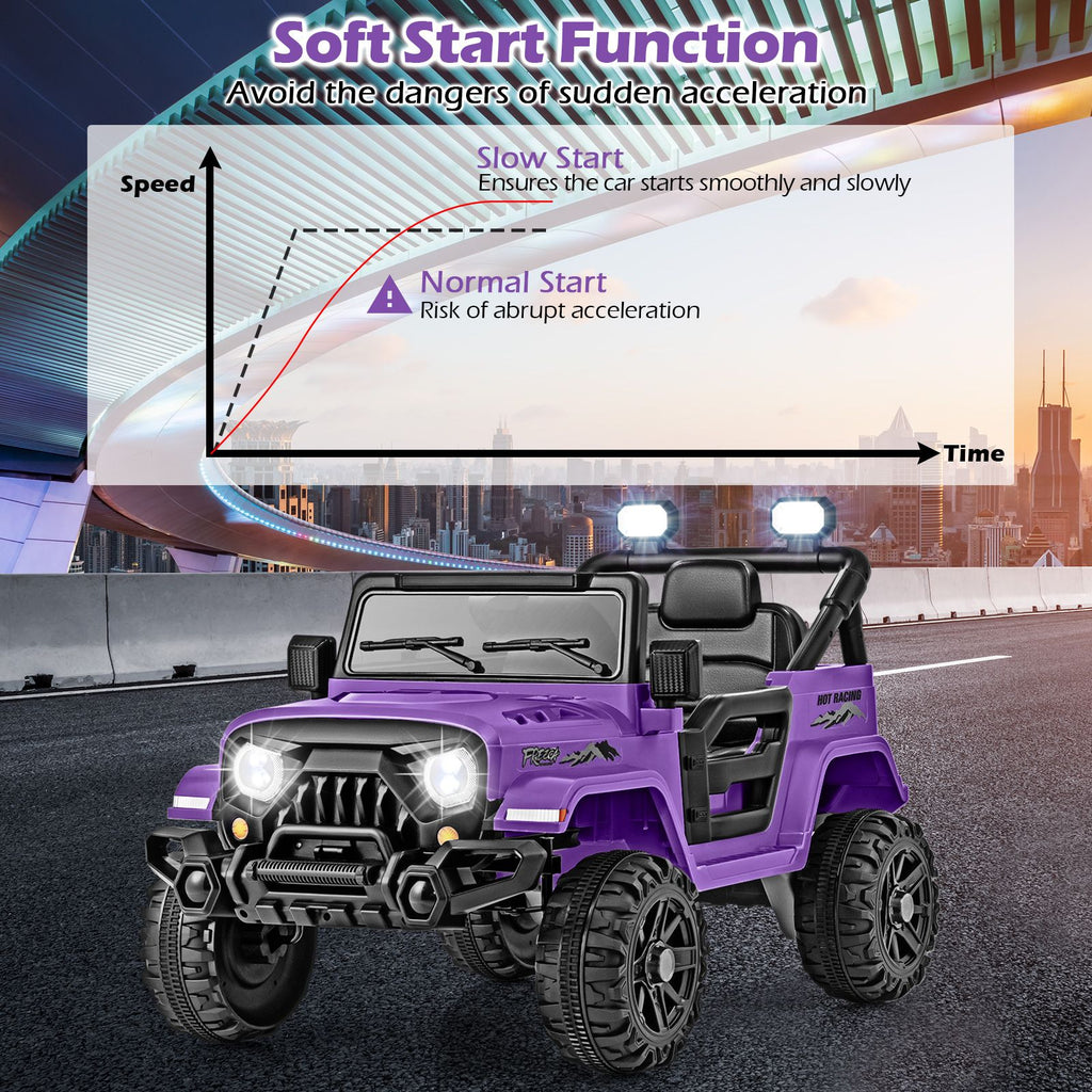 SEDOL 12V High-Performance Kids Ride-On Truck with Parental Remote Control Dual 35W Motors All-Terrain Traction and Wireless Bluetooth Music Player