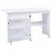 Folding Sewing Table with Storage Shelves and Lockable Casters