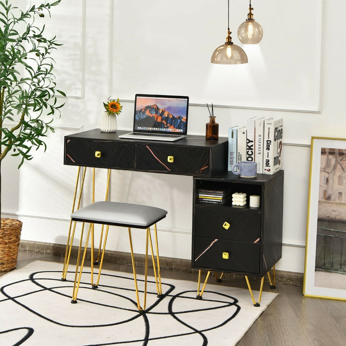 3 Modes Vanity Dressing Table with 3 Color Detachable LED Mirror