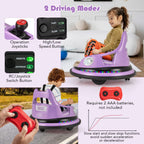SEDOL 12V High-Performance Kids Bumper Car with 5-Point Safety Harness 360° Zero-Turn Dual Joysticks and 5-Mode LED Light Show – 12V Powered for Ages 3+