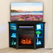 Corner TV Stand with Fireplace Insert and LED Lights