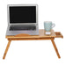 Bamboo Bed Laptop Desk – Adjustable Foldable Lap Desk with Drawer, Cup Holder & Ventilation