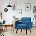 Mid-Century Modern Upholstered Accent Chair with Rubber Wood Legs