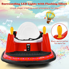SEDOL Kids 6V Electric Bumper Car for Toddlers 360° Zero-Turn Waltz Car with Parental Remote Control Wall-Safe Rubber Bumper and Flashing LED Light Show