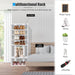 Extra Wide Wooden Vertical Shoe Rack with 7 Shelves