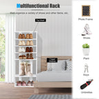 Extra Wide Wooden Vertical Shoe Rack with 7 Shelves