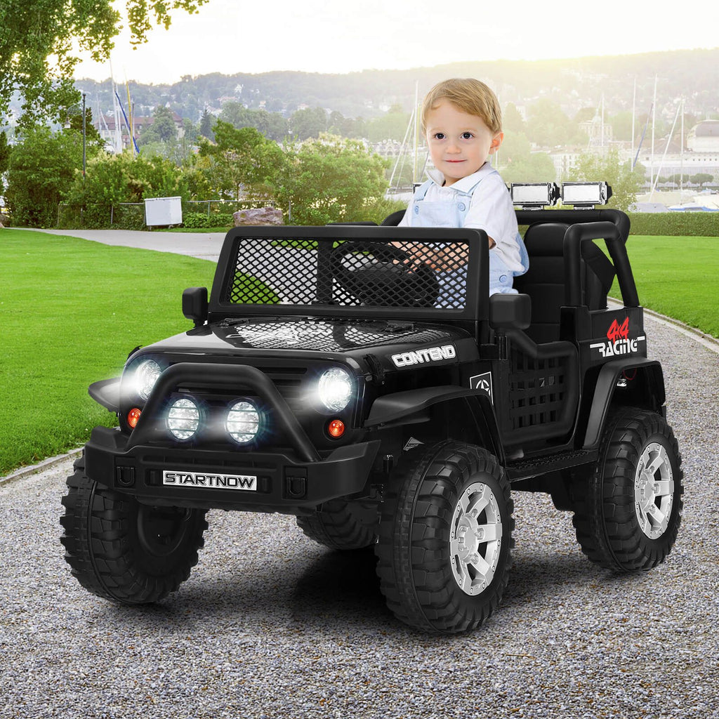 SEDOL 2-Seater Kids Ride-On Truck 12V Battery Powered Electric Car with Parental Remote Control Spring Suspension Rocking Mode and Bluetooth/USB Audio – 50kg Capacity