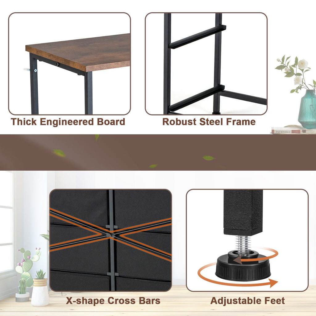 2-Tier Dresser with 6 Removable Fabric Drawers and Wooden Top