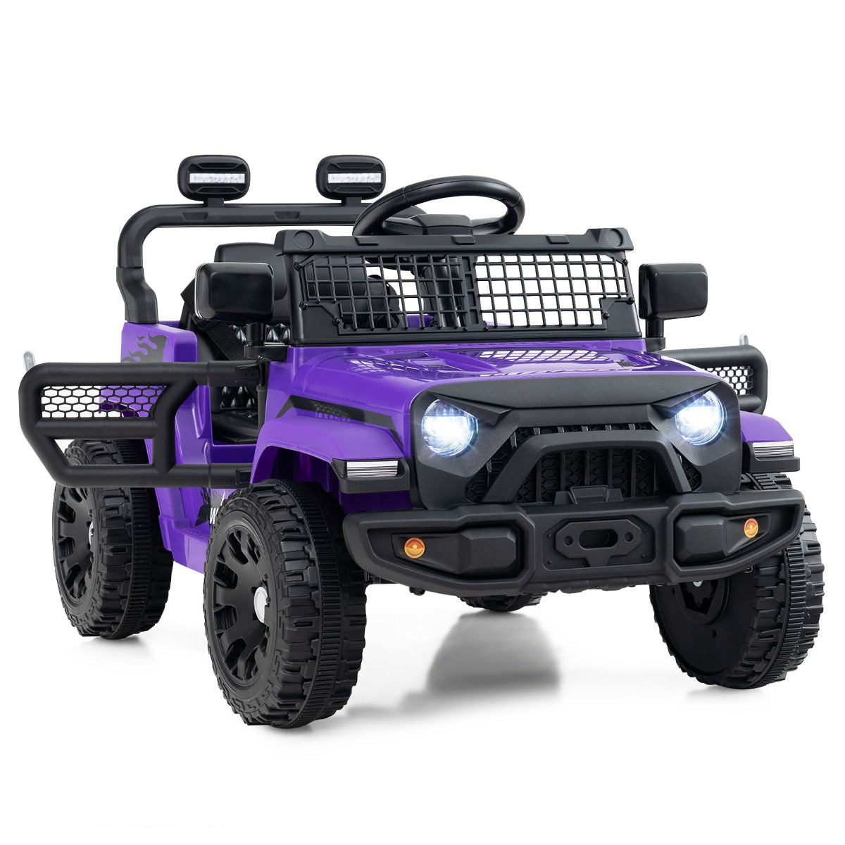 SEDOL 12V Electric Ride-On Truck for Kids with Parental Remote Control Dual 25W Motors All-Terrain Shock Absorbers LED Headlights and Soft-Start Safety System