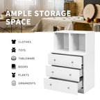 3-Drawer Dresser with 2 Open Compartments for Living Room Bedroom