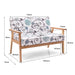 2-Seater Wooden Upholstered Loveseat with Rubber Wood Armrests