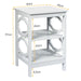 3-Tier Bedside Table with Storage Shelves for Living Room Bedroom