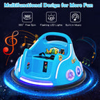 SEDOL 12V High-Performance Kids Bumper Car with 360° Rotation Parental Remote Control Wireless Bluetooth Audio and LED Light Show – 30kg Capacity