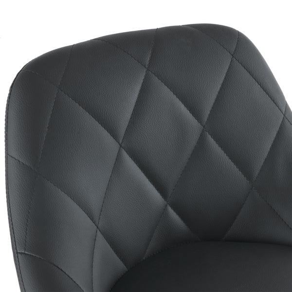 Adjustable PU Leather Counter & Bar Stool Set of 2 – Swivel 360°, Gas‑lift Height, Backrest, Footrest – Black