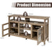 Living Room Console Table for Tvs with Wooden Fireplace and 2 Cabinets