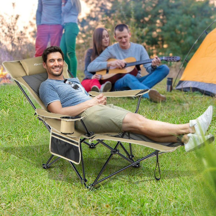 Camping Lounge Chair with Detachable Footrest