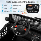 SEDOL 2-Seater Kids Ride-On Truck 12V Battery Powered Electric Car with Parental Remote Control Spring Suspension Rocking Mode and Bluetooth/USB Audio – 50kg Capacity