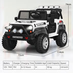 SEDOL 2-Seater Kids Ride-On Truck 12V Battery Powered Electric Car with Parental Remote Control Spring Suspension Rocking Mode and Bluetooth/USB Audio – 50kg Capacity