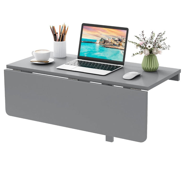 80 X 60 Cm Wall Mounted Folding Table Drop-Leaf Floating Writing Desk