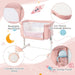 3-In-1 Adjustable Baby Bedside Bassinet with Mattress