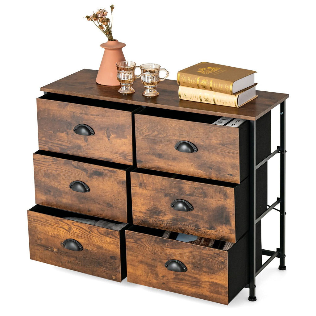 Dresser with 6 Foldable Fabric Drawers Living Room Bedroom