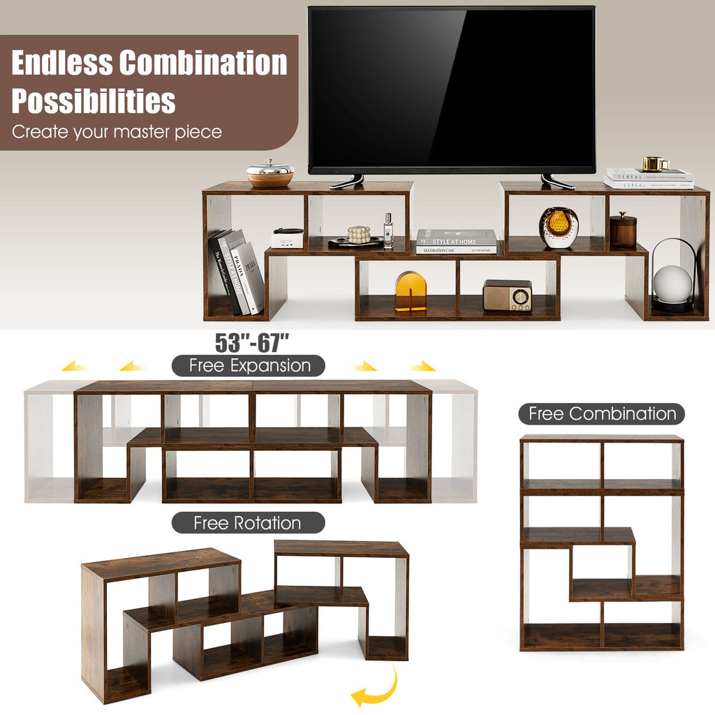 3 Pieces Convertible TV Stand for Tvs up to 65 Inches