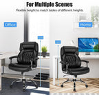 Leather Office Chair with Rocking Mode and Armrests