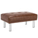 Leather Tufted Upholstered Ottoman Bench for Living Room Entryway