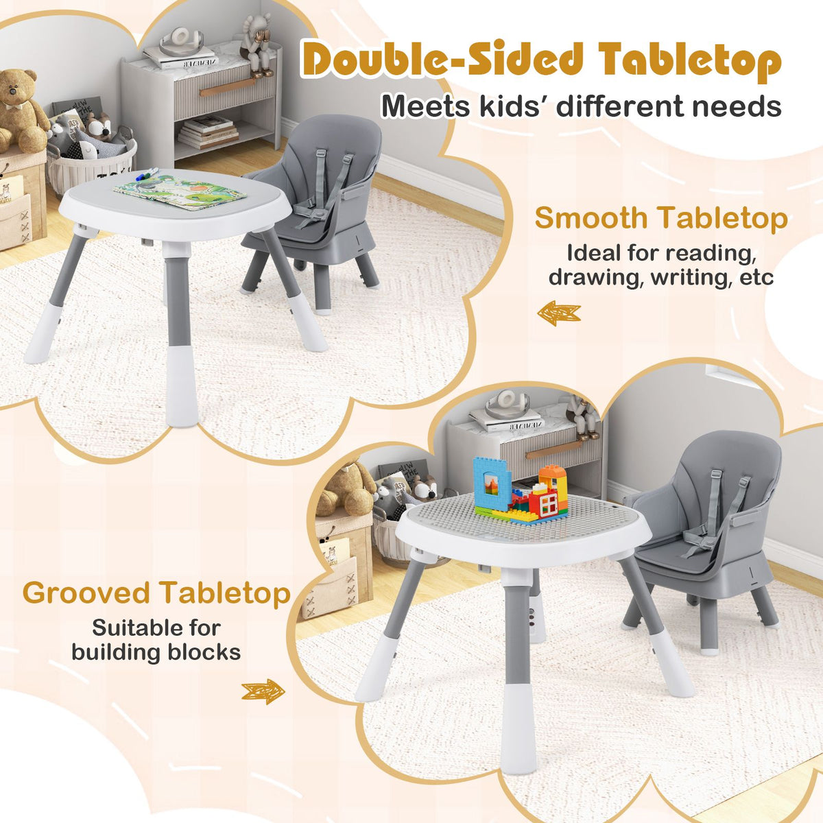 SEDOL 16-in-1 "Ultimate Explorer" High Chair & Activity Center — Convertible Sensory Station, Building Block Table, Booster Seat, and High Stool with 360° Rotating Seat – 6-36 Months