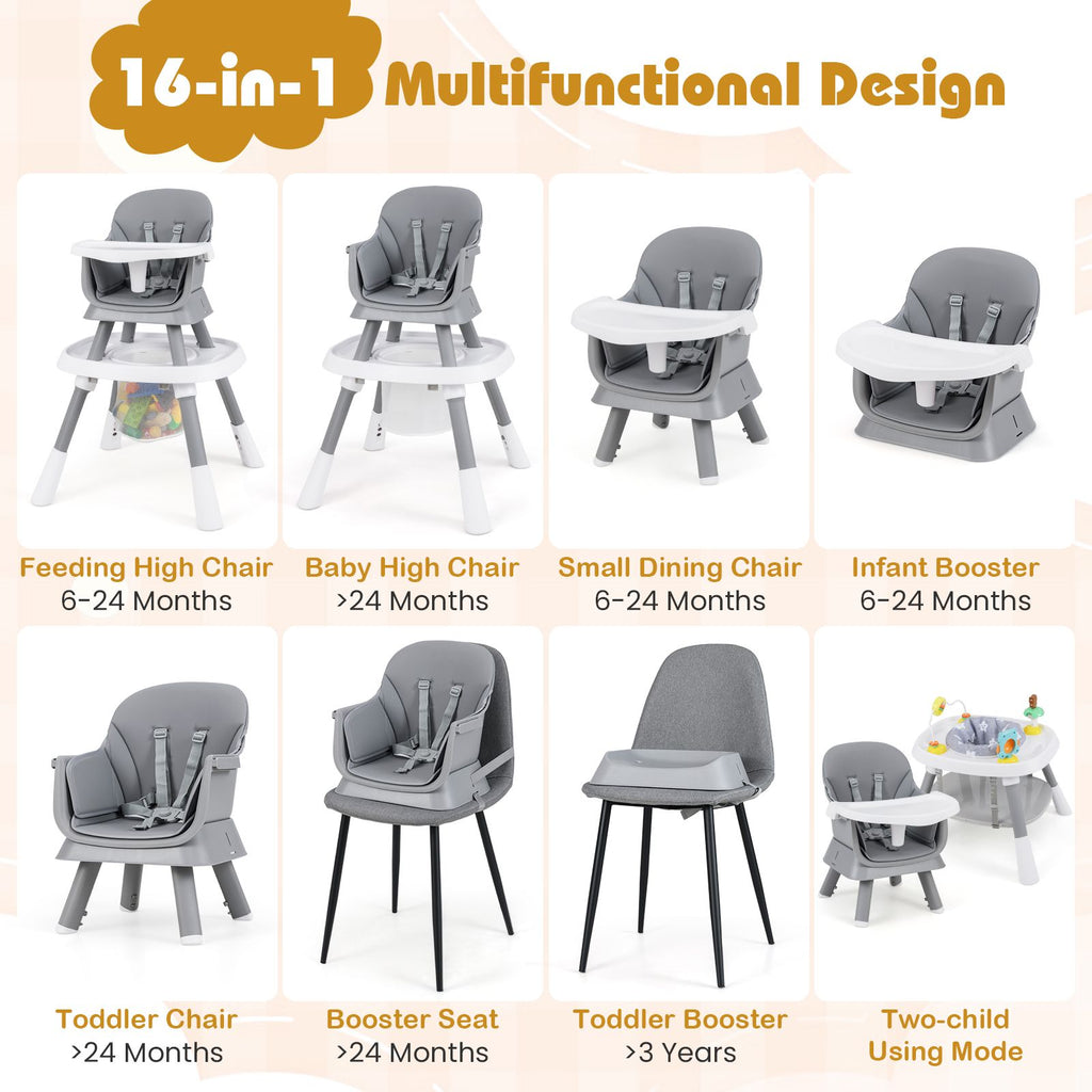 SEDOL 16-in-1 "Ultimate Explorer" High Chair & Activity Center — Convertible Sensory Station, Building Block Table, Booster Seat, and High Stool with 360° Rotating Seat – 6-36 Months