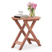 Wooden Side Table with Slatted Tabletop and Sturdy X-Shaped Frame