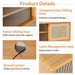 Bamboo Entertainment Center with Rattan and Tempered Glass Sliding Doors