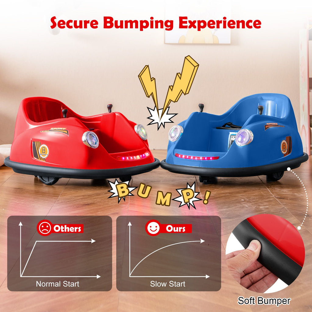 SEDOL 12V High-Torque Kids Bumper Car with Dual 10,000 RPM Motors 360° Zero-Turn Dual Levers Parental Remote Control and Wall-Safe Reinforced Bumper