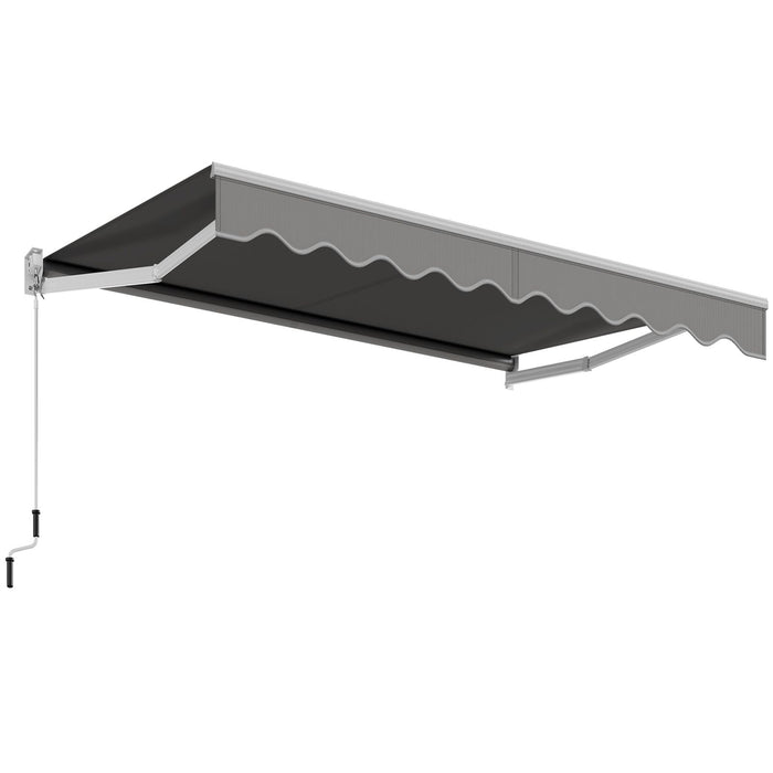 10x8ft Retractable Awning with Crank Handle