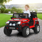 SEDOL 2-Seater Kids Ride-On Truck 12V Battery Powered Electric Car with Parental Remote Control Spring Suspension Rocking Mode and Bluetooth/USB Audio – 50kg Capacity