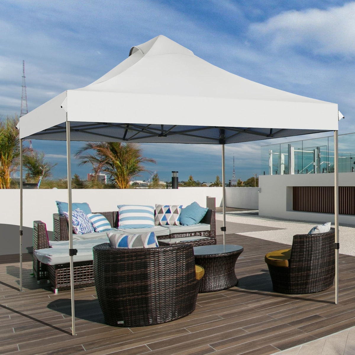 SEDOL 3m x 3m Commercial Pop-Up Canopy Tent | Heavy-Duty 300D Seam-Sealed Waterproof Instant Shelter | Professional Grade Steel Frame with Wheeled Carry Bag and No-Pinch Height Adjustment