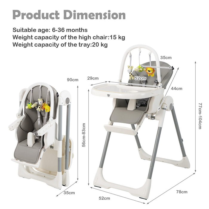 4-In-1 Foldable Baby High Chair