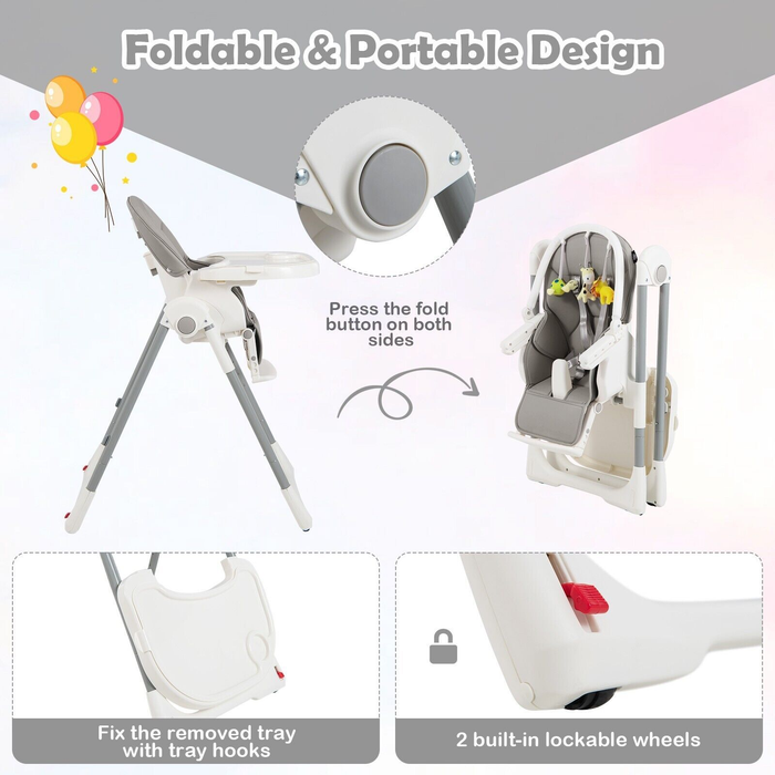 4-In-1 Foldable Baby High Chair
