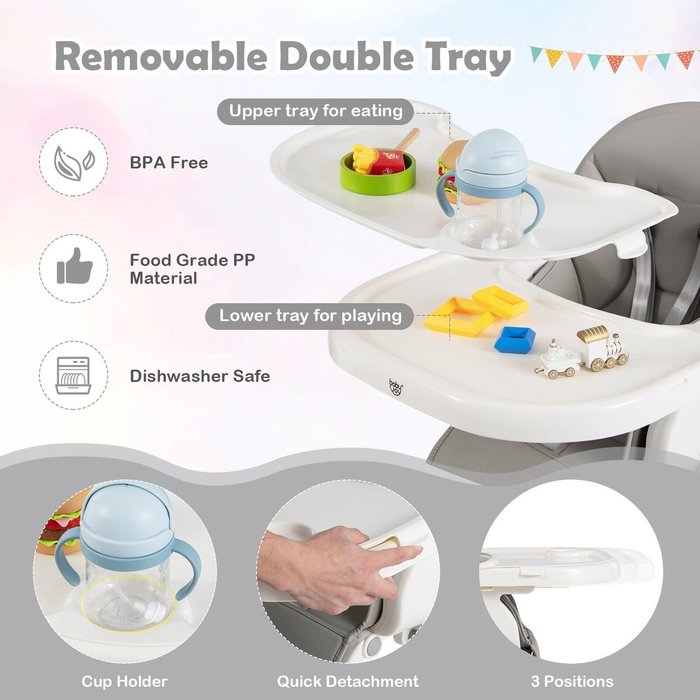 4-In-1 Foldable Baby High Chair