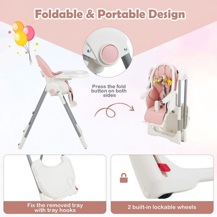 4-In-1 Foldable Baby High Chair