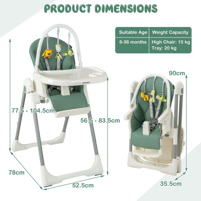 4-In-1 Foldable Baby High Chair