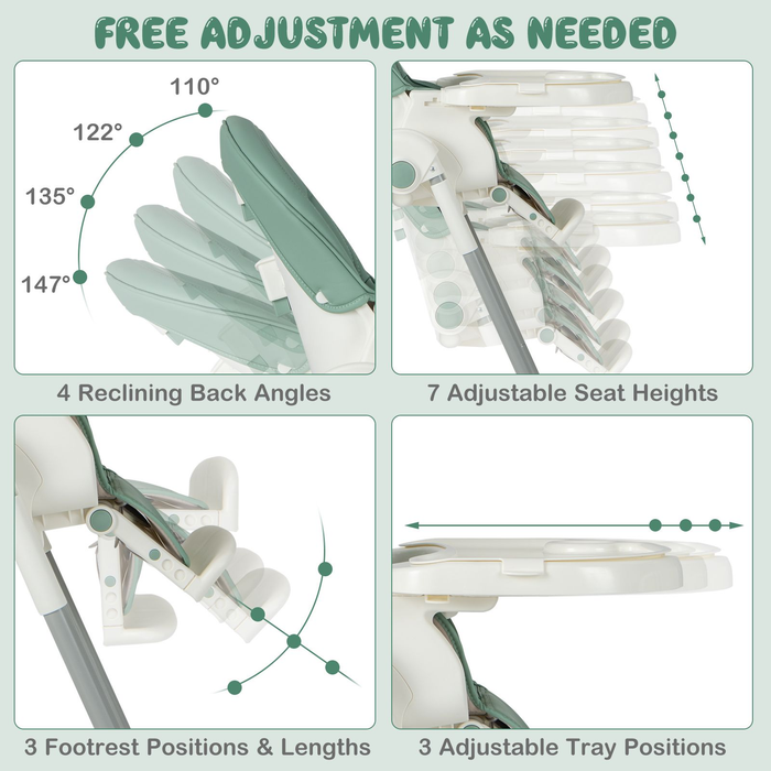 4-In-1 Foldable Baby High Chair